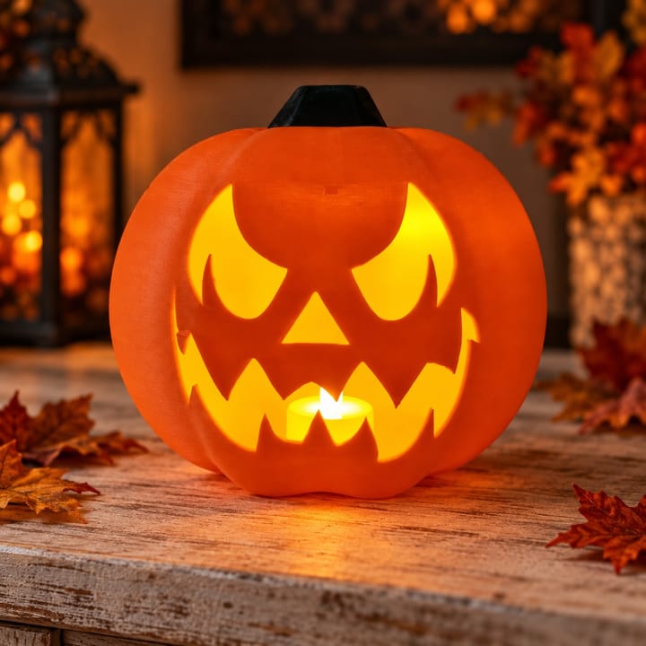 Citrouille Halloween lumineuse avec bougie LED