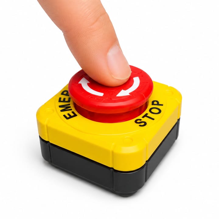 Clicker bouton d'arrêt d'urgence