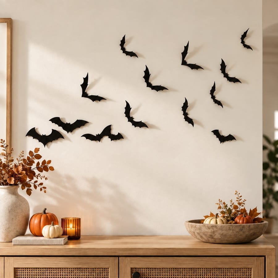 Chauves-souris murales Halloween – lot de 12
