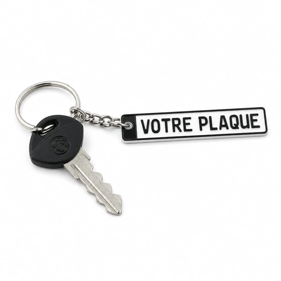 Porte-clés plaque d'immatriculation paramétrique